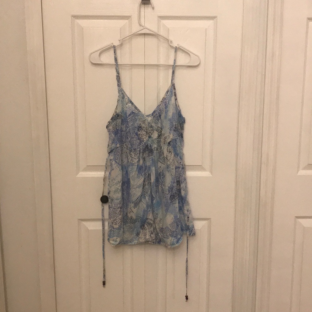 Motherhood Maternity Blue and White Tank Blouse
